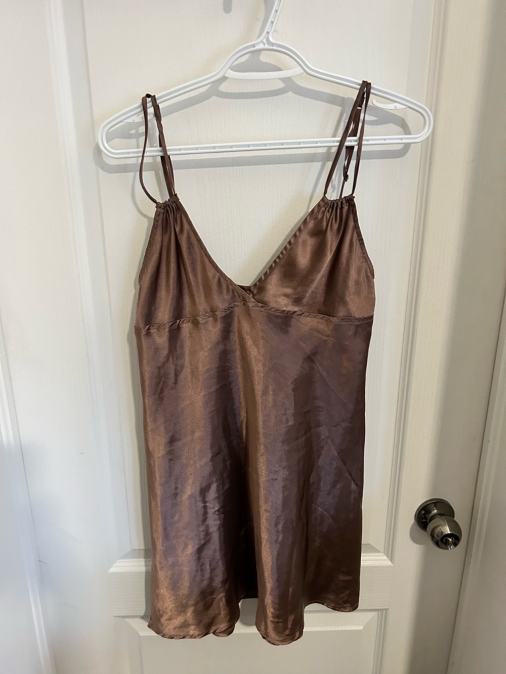 La SENZA Brown Satin Slip Chemise